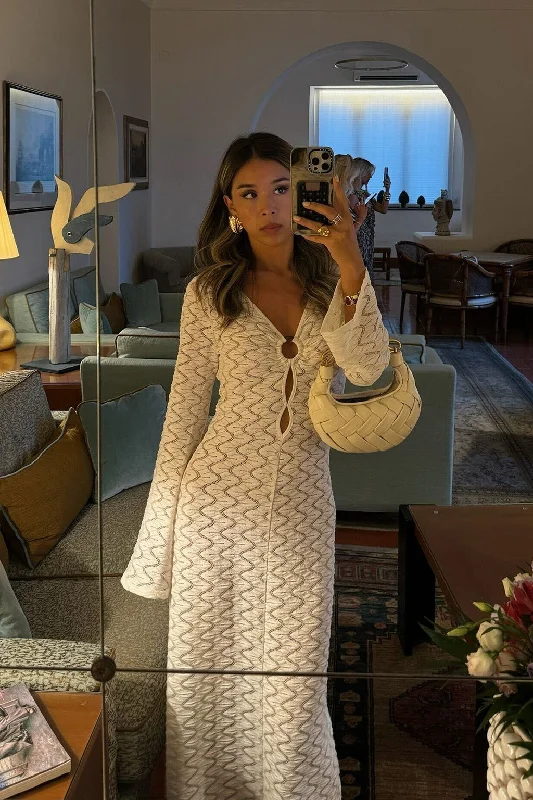 Rain - Resistant Casual Dresses for Wet Weather​ Tatiana Crochet O Ring Maxi Dress