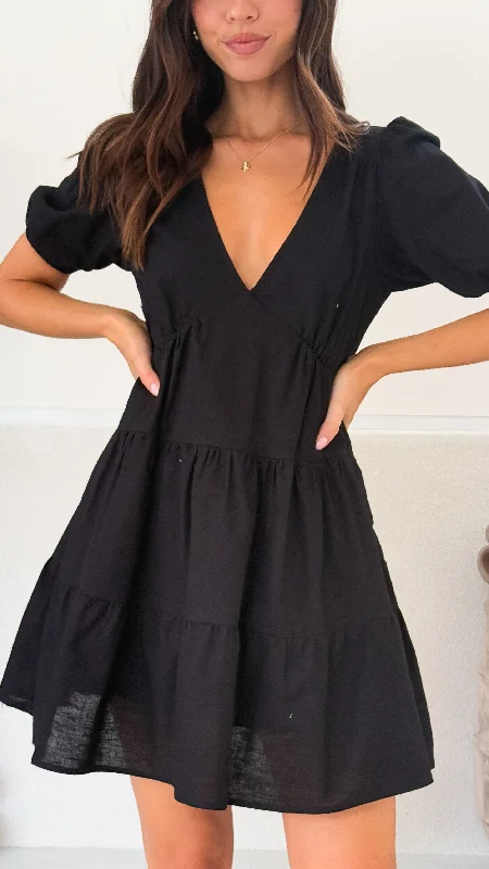 Mini dresses with bow accents for a sweet look Billie Mini Dress - Black