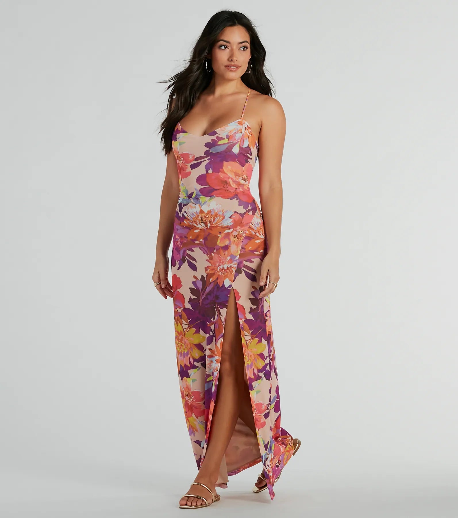 Sun - Protective Casual Dresses for Outdoor Activities Paradise Babe Lace Up Tropical Floral Maxi Dress Sun - Protective Casual Dresses for Outdoor Activities Paradise Babe Lace Up Tropical Floral Maxi Dress