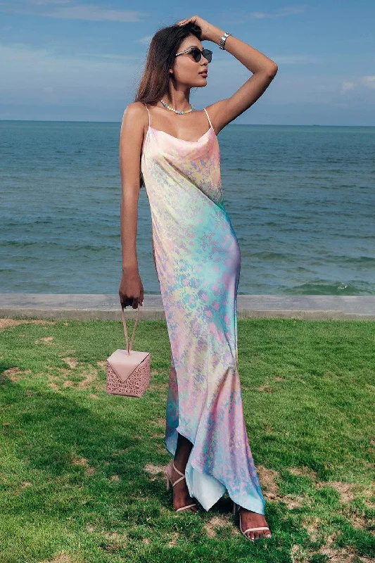 Office - Appropriate Casual Dresses with a Professional Edge Lise Sheath Spaghetti Strap Silk Satin Floor Length Dress Office - Appropriate Casual Dresses with a Professional Edge Lise Sheath Spaghetti Strap Silk Satin Floor Length Dress