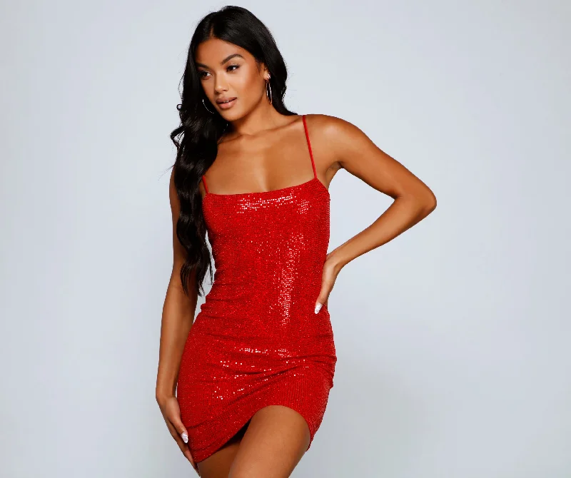 Sequined mini dresses for New Year's Eve Daring Diva Sequin Mini Dress