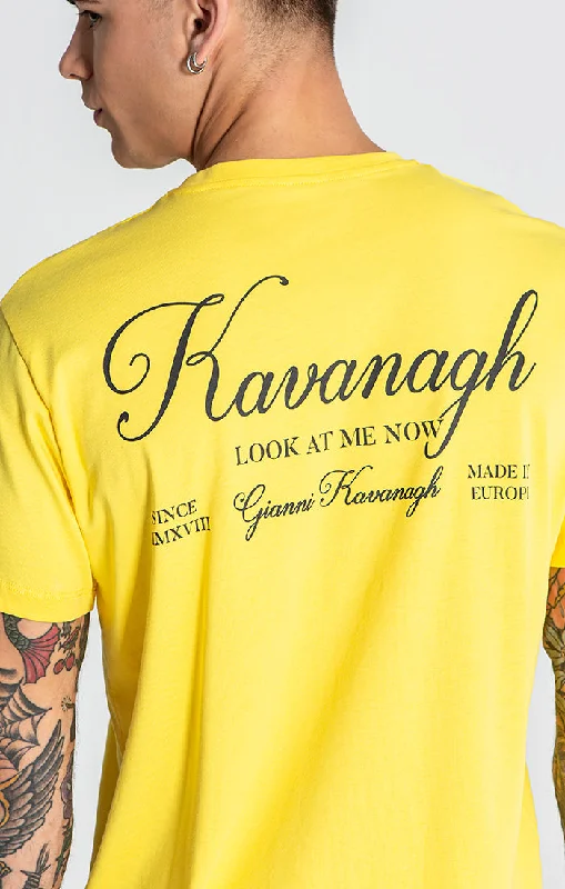 Men's ribbed t - shirts with a textured finish for added styleYellow Showstopper Tee Men's ribbed t - shirts with a textured finish for added styleYellow Showstopper Tee