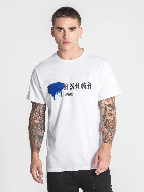 Men's distressed denim - look t - shirts with a rugged appealWhite Guerrilla Night Tee Men's distressed denim - look t - shirts with a rugged appealWhite Guerrilla Night Tee