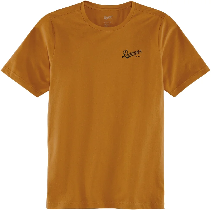 Men's button - front t - shirts with a unique artistic printDanner Mens 1932 Tee Mustard 100% Cotton S/S T-Shirt Men's button - front t - shirts with a unique artistic printDanner Mens 1932 Tee Mustard 100% Cotton S/S T-Shirt