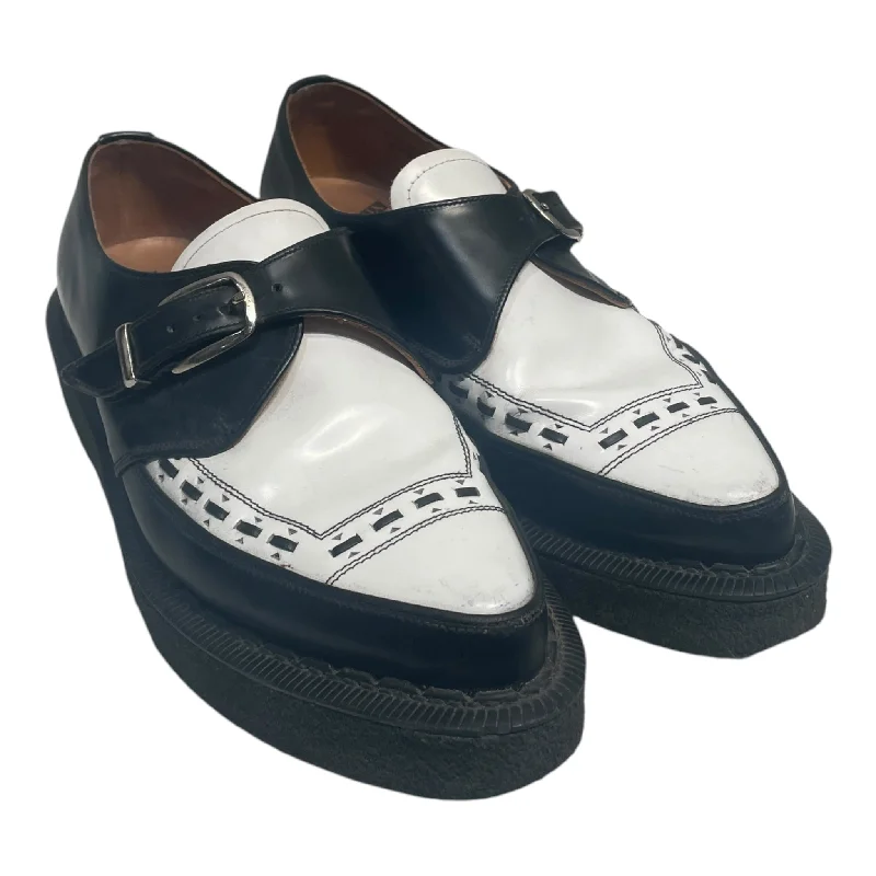 GEORGE COX/Dress Shoes/US 10/Border/Leather/WHT/BLACK WHITE CREEPERS