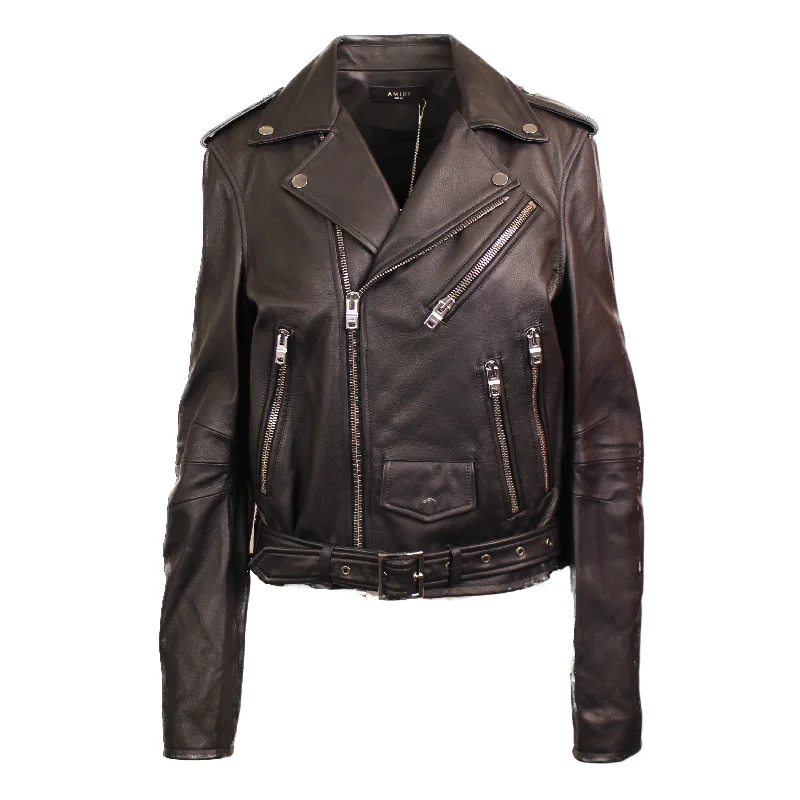 Lightweight men jackets made from recycled nylon for eco - friendly travel Men coats with a contrasting trim for a fashion - forward aesthetic PERFECTO WITH PAINT EMBROIDERY Black Leather Jacket Lightweight men jackets made from recycled nylon for eco - friendly travel Men coats with a contrasting trim for a fashion - forward aesthetic PERFECTO WITH PAINT EMBROIDERY Black Leather Jacket