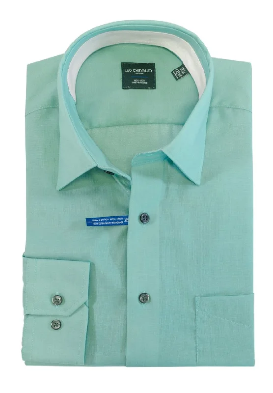 Men's Easy - Care Dress Shirts in Light Grey with a Self - Stripe Pattern for a Refined Look Mens 100% Cotton Non Iron Contemporary Fit Dress Shirts Contrasting Buttons and Trims Available in 6 Colors Men's Easy - Care Dress Shirts in Light Grey with a Self - Stripe Pattern for a Refined Look Mens 100% Cotton Non Iron Contemporary Fit Dress Shirts Contrasting Buttons and Trims Available in 6 Colors