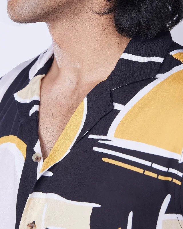Men's Stretch - Fabric Casual Shirts in Navy Blue for a Comfortable and Flexible Fit Multicoloured Half-Sleeve Printed Shirt Men's Stretch - Fabric Casual Shirts in Navy Blue for a Comfortable and Flexible Fit Multicoloured Half-Sleeve Printed Shirt