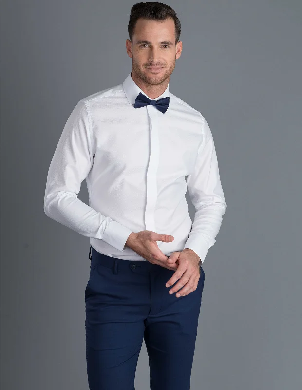Plus Size Men's Wrinkle - Resistant Polyester Dress Shirts in Black for Easy Travel and Maintenance Diamond Dobby - White Plus Size Men's Wrinkle - Resistant Polyester Dress Shirts in Black for Easy Travel and Maintenance Diamond Dobby - White