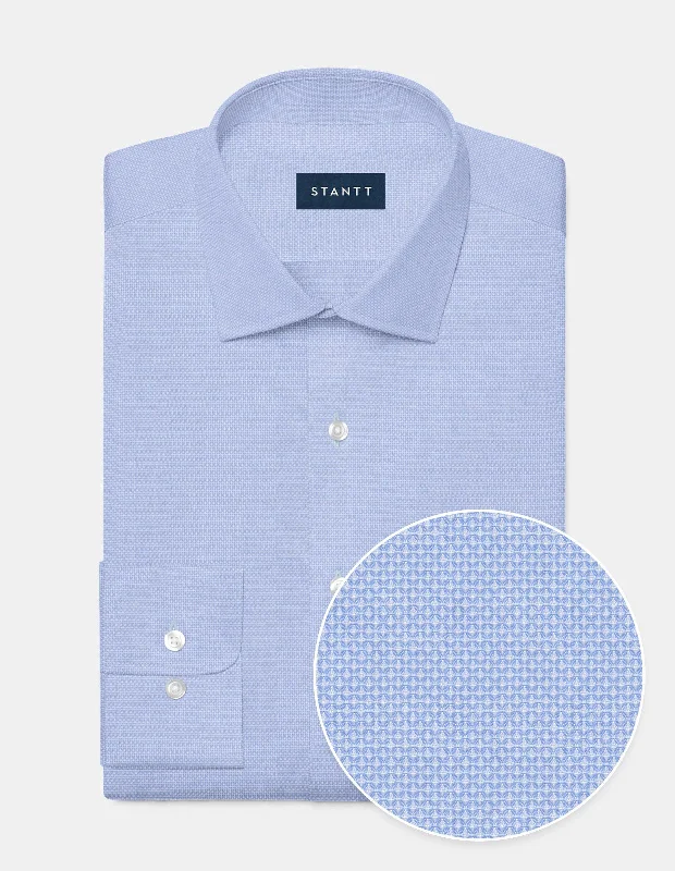 Slim Fit Men's Egyptian Cotton Dress Shirts in Crisp White for a Classic Business Look Diamond Weave - Sky Blue Slim Fit Men's Egyptian Cotton Dress Shirts in Crisp White for a Classic Business Look Diamond Weave - Sky Blue