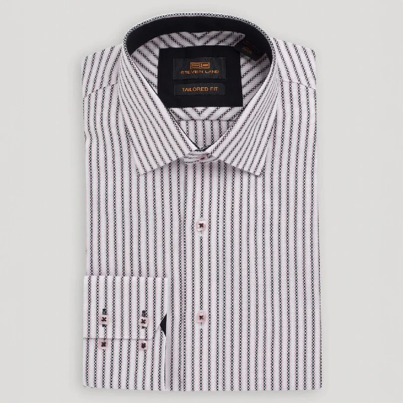 Plus Size Men's Patterned Dress Shirts in Subtle Checks for a Smart - Casual Office Ensemble The Beckett Dress Shirt | Double Button Barrel Cuff & Point Collar | Pink Plus Size Men's Patterned Dress Shirts in Subtle Checks for a Smart - Casual Office Ensemble The Beckett Dress Shirt | Double Button Barrel Cuff & Point Collar | Pink