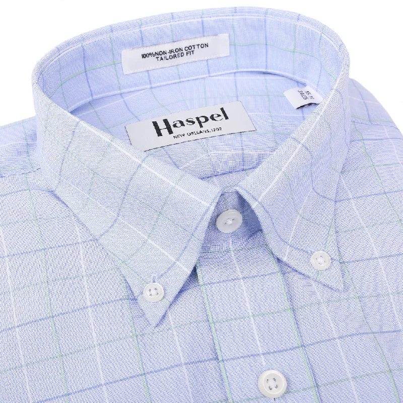 Men's Double - Cuff Dress Shirts in Burgundy with Monogramming Option for a Personalized Touch Henry Blue Green Windowpane Button Down Trim Fit Dress Shirt Men's Double - Cuff Dress Shirts in Burgundy with Monogramming Option for a Personalized Touch Henry Blue Green Windowpane Button Down Trim Fit Dress Shirt