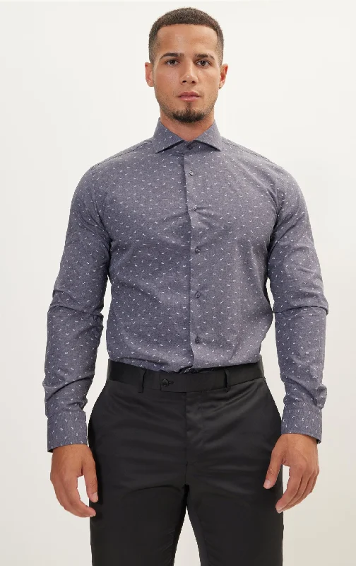 Men's French Cuff Dress Shirts in Charcoal Grey with Mother - of - Pearl Buttons for a Formal Occasion Love Print Pure Cotton Dress Shirt - Anthracite Men's French Cuff Dress Shirts in Charcoal Grey with Mother - of - Pearl Buttons for a Formal Occasion Love Print Pure Cotton Dress Shirt - Anthracite