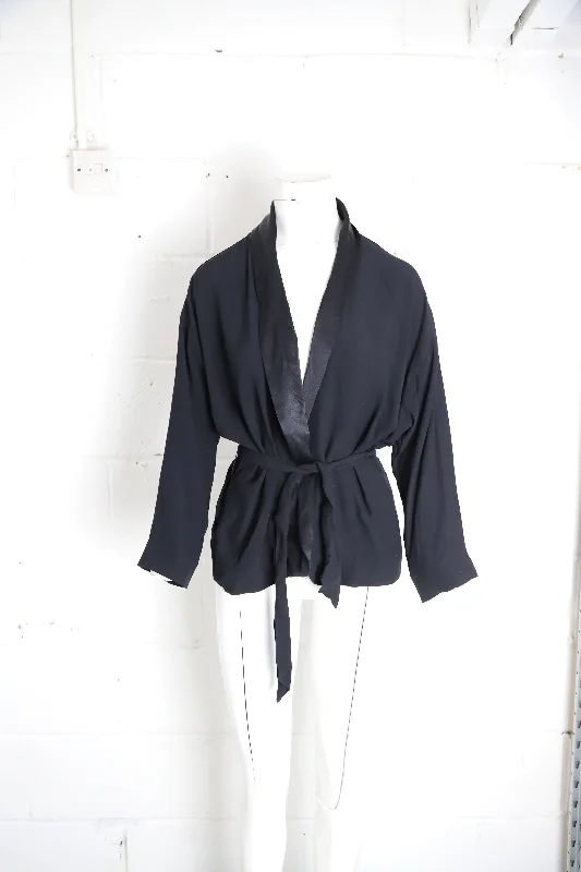 Ba&Sh Suga Belted Wrap Jacket in Black Viscose