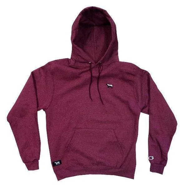 Tech - friendly men hoodie with a built - in headphone jack Black Sheep Champion Pullover Hoody Maroon Heather Tech - friendly men hoodie with a built - in headphone jack Black Sheep Champion Pullover Hoody Maroon Heather