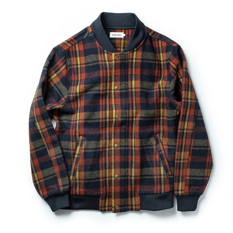 Corduroy men jackets in earthy tones for a rustic charm The Bomber Jacket in Navy Plaid Wool Corduroy men jackets in earthy tones for a rustic charm The Bomber Jacket in Navy Plaid Wool
