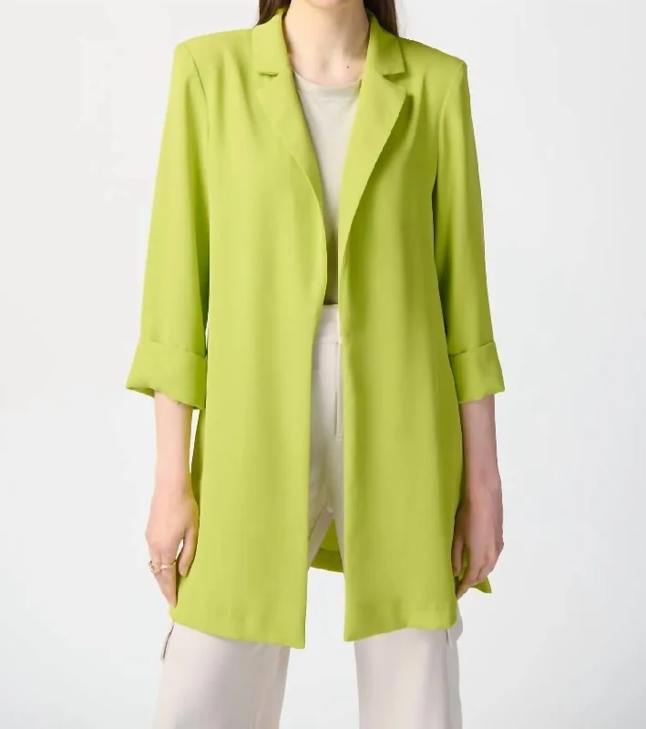 Classic Long Blazer In Key Lime