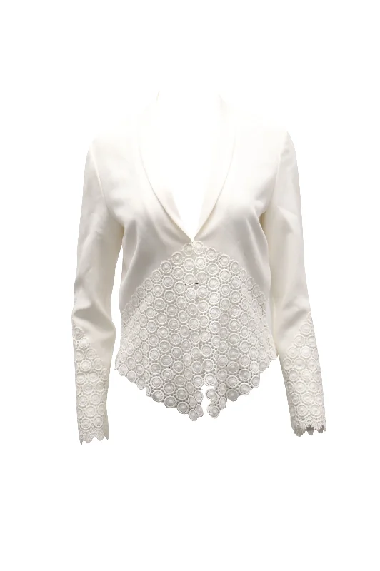 Diane Von Furstenberg Castilla Lace Jacket in White Triacetate