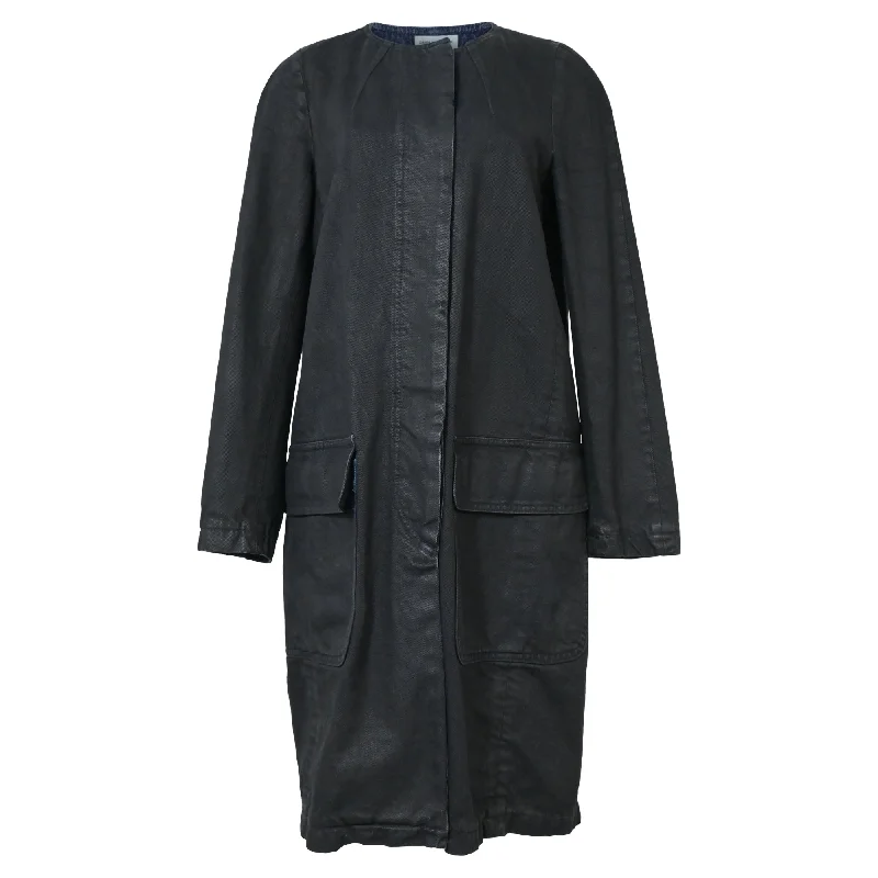 Dries Van Noten Long Coat in Black Cotton