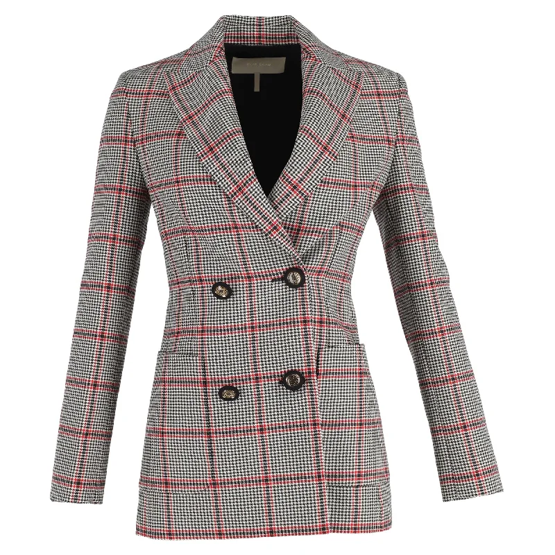 Elie Saab Double-Breasted Checkered D.B. Jacket in Multicolor Polyester