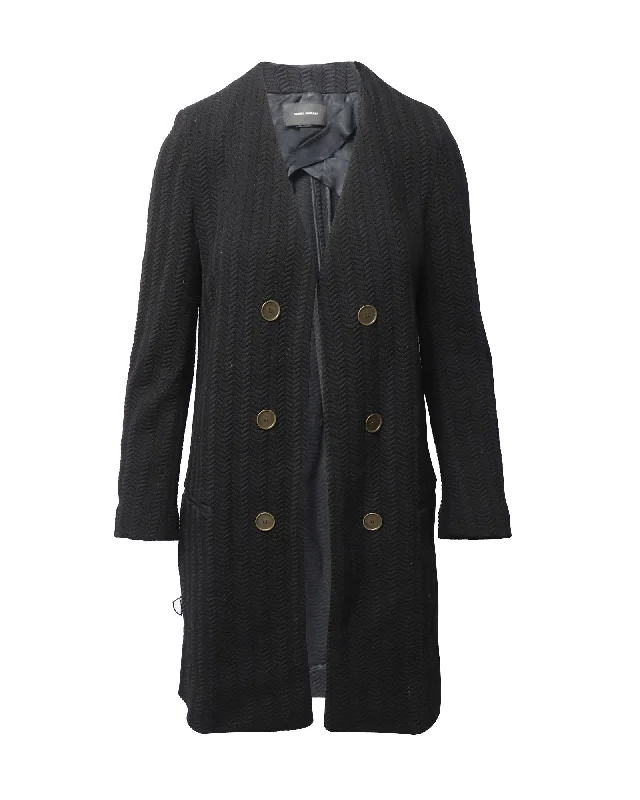 Isabel Marant Open Coat in Black Polyamide