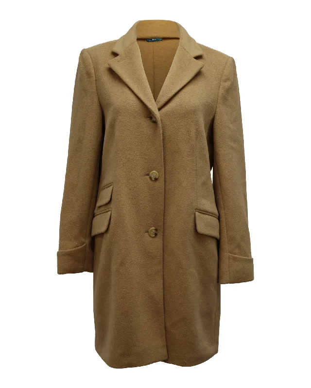 Lauren by Ralph Lauren Long Coat in Camel Wool