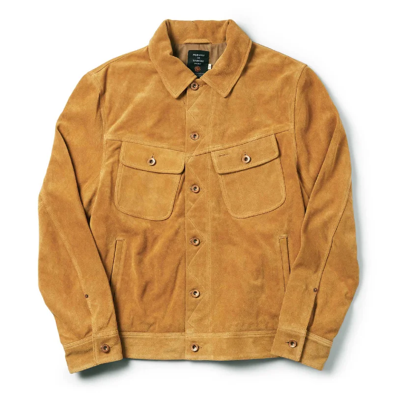 Lightweight men jackets made from recycled nylon for eco - friendly travel The Lined Long Haul Jacket in Sand Suede Lightweight men jackets made from recycled nylon for eco - friendly travel The Lined Long Haul Jacket in Sand Suede