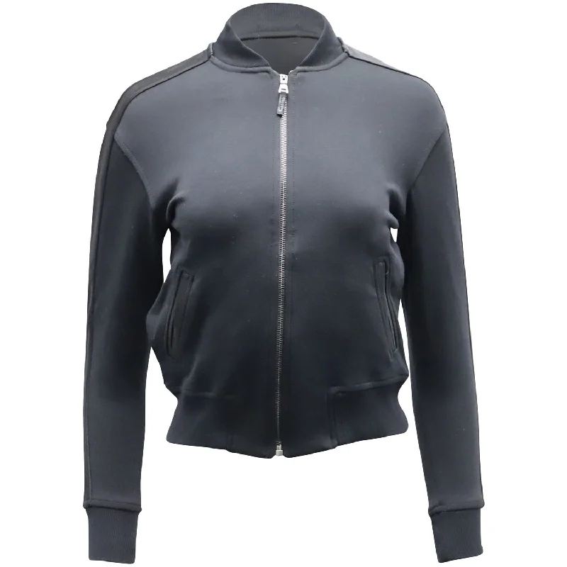 Polo Ralph Lauren Zip Through Bomber Jacket With Satin Detail in Black Cotton