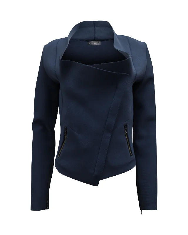 Roland Mouret Mensa Jacket in Navy Blue Viscose