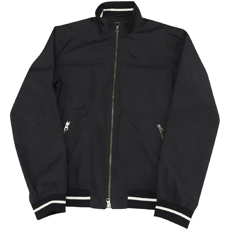 Theory Bomber Varsity Jacket in Black Polyester