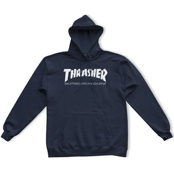 Lightweight men hoodie with mesh panels for breathability Thrasher Skate Mag Pullover Hoody Navy Lightweight men hoodie with mesh panels for breathability Thrasher Skate Mag Pullover Hoody Navy