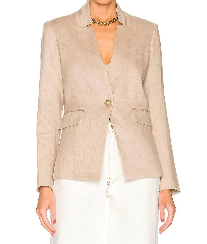 Upcollar Dickey Jacket In Beige