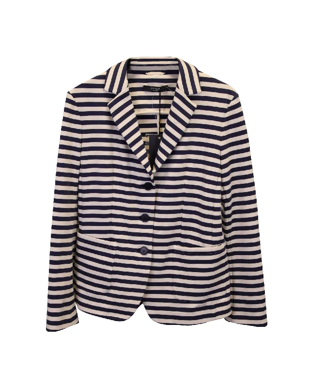 Weekend Max Mara Elica Stripe Jersey Jacket in White Cotton