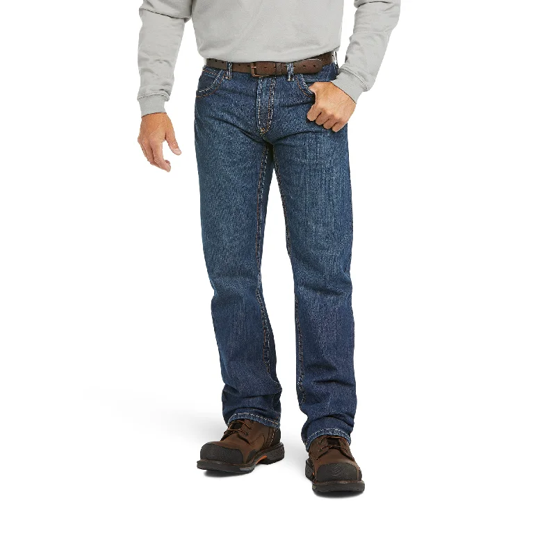 Men's Jeans with an Elastic Waistband for Ultimate Comfort Ariat Men's FR M5 Slim Basic Stackable Straight Leg Jean Men's Jeans with an Elastic Waistband for Ultimate Comfort Ariat Men's FR M5 Slim Basic Stackable Straight Leg Jean