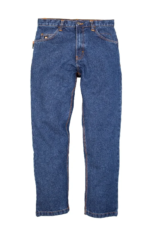 Men's Jeans with a Hidden Coin Pocket for Added Convenience Berne Mens Stone Wash Dark 100% Cotton FR 5-Pocket Jean Men's Jeans with a Hidden Coin Pocket for Added Convenience Berne Mens Stone Wash Dark 100% Cotton FR 5-Pocket Jean