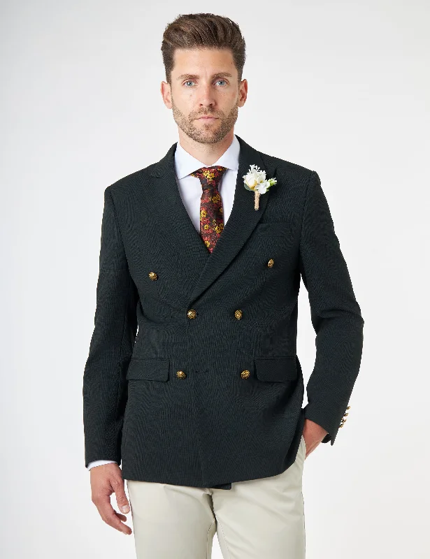 Men Blazers with Halloween - Themed Prints for Spooky Events FINLEY – Olive Green Prince of Wales Check Double Breasted Jacket Men Blazers with Halloween - Themed Prints for Spooky Events FINLEY – Olive Green Prince of Wales Check Double Breasted Jacket