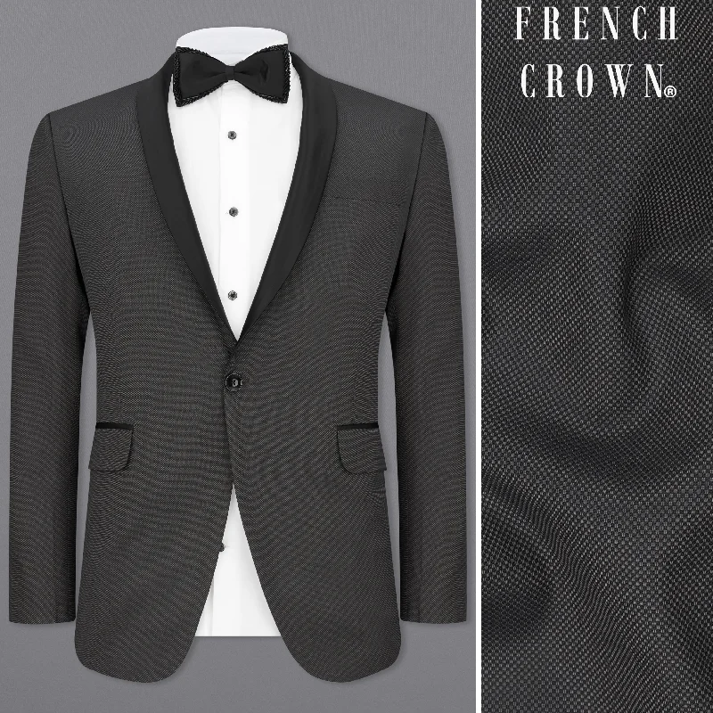 Men Blazers for Business Conferences in Professional and Modern Styles Fuscous Grey Tuxedo Blazer Men Blazers for Business Conferences in Professional and Modern Styles Fuscous Grey Tuxedo Blazer