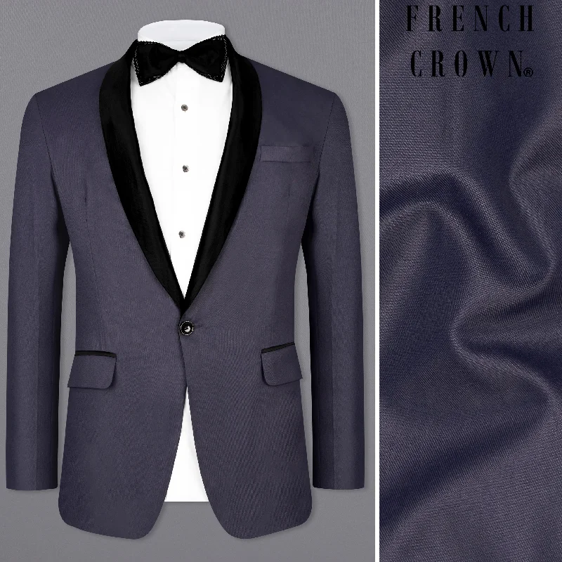 Men Blazers for Art Gallery Openings in Art - Inspired and Unique Styles Gunmetal Blue Tuxedo Blazer Men Blazers for Art Gallery Openings in Art - Inspired and Unique Styles Gunmetal Blue Tuxedo Blazer