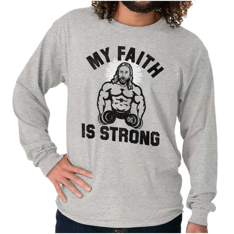 Men's thermal long sleeve base layer shirts for winter skiing Gym Jesus Christ Strong Long Sleeve T Shirt Men's thermal long sleeve base layer shirts for winter skiing Gym Jesus Christ Strong Long Sleeve T Shirt