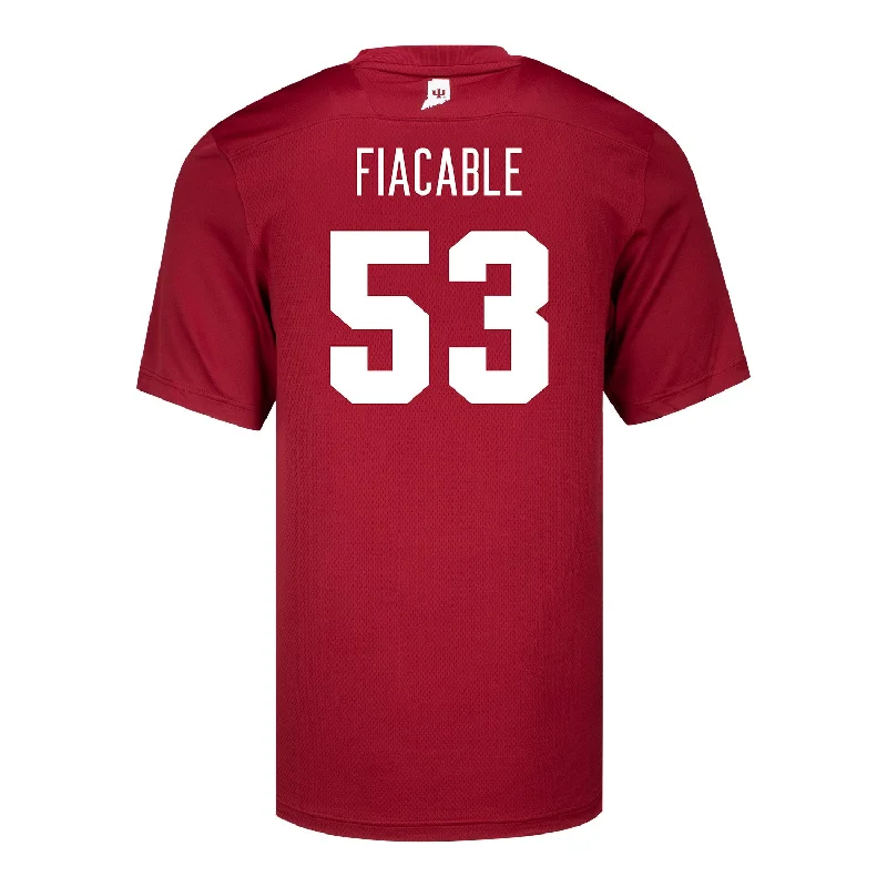Men's Limited - Release American Football Jerseys of Rookie Stars for Early Adopters and Fans Indiana Hoosiers Adidas #53 Vinny Fiacable Crimson Student Athlete Football Jersey Men's Limited - Release American Football Jerseys of Rookie Stars for Early Adopters and Fans Indiana Hoosiers Adidas #53 Vinny Fiacable Crimson Student Athlete Football Jersey