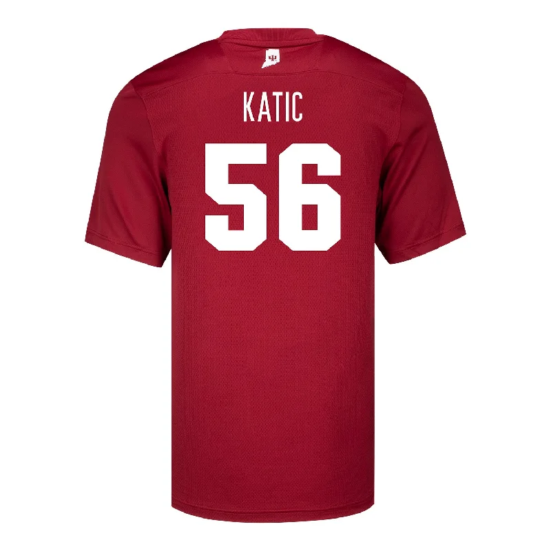Men's Sustainable Organic Cotton Rugby Jerseys for Eco - Conscious Sports Enthusiasts Indiana Hoosiers Adidas #56 Mike Katic Crimson Student Athlete Football Jersey Men's Sustainable Organic Cotton Rugby Jerseys for Eco - Conscious Sports Enthusiasts Indiana Hoosiers Adidas #56 Mike Katic Crimson Student Athlete Football Jersey