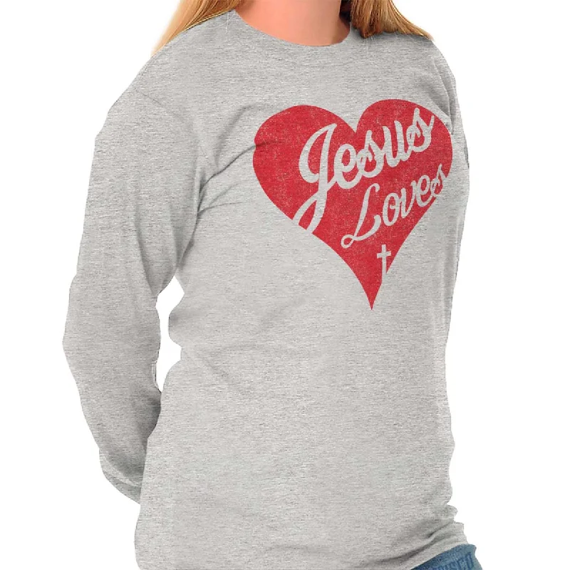 Men's long sleeve military - style utility shirts with multiple pockets Jesus Loves Long Sleeve T-Shirt Men's long sleeve military - style utility shirts with multiple pockets Jesus Loves Long Sleeve T-Shirt