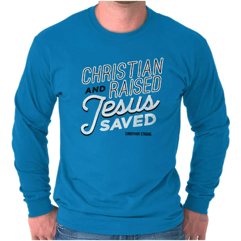 Men's long sleeve slim fit button - down shirts for business meetings Jesus Saved Me Long Sleeve T-shirt Men's long sleeve slim fit button - down shirts for business meetings Jesus Saved Me Long Sleeve T-shirt