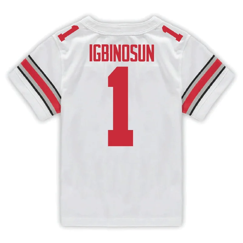 Men's Authentic Soccer Jerseys of National Teams for International Football Events Ohio State Buckeyes Nike #1 Davison Igbinosun Student Athlete White Football Jersey Men's Authentic Soccer Jerseys of National Teams for International Football Events Ohio State Buckeyes Nike #1 Davison Igbinosun Student Athlete White Football Jersey