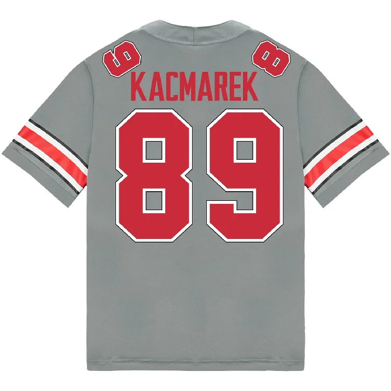 Men's Custom - Printed Baseball Jerseys with Player Names and Numbers for Personalized Style Ohio State Buckeyes Nike #89 Will Kacmarek Student Athlete Gray Football Jersey Men's Custom - Printed Baseball Jerseys with Player Names and Numbers for Personalized Style Ohio State Buckeyes Nike #89 Will Kacmarek Student Athlete Gray Football Jersey