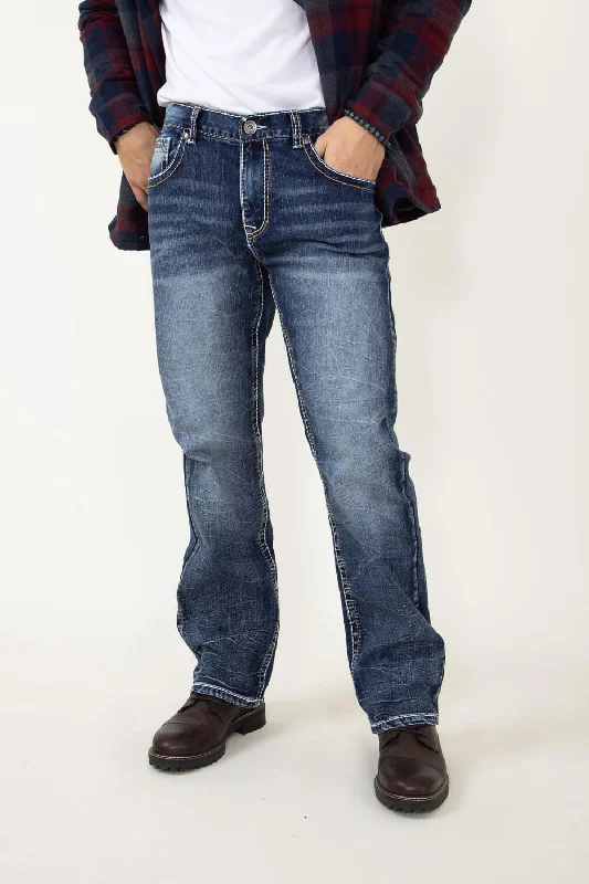 Plus Size Men's Straight Leg Jeans with Reinforced Knees for Durability True Luck Gunnar Bootcut Jeans for Men | TL21092904 Plus Size Men's Straight Leg Jeans with Reinforced Knees for Durability True Luck Gunnar Bootcut Jeans for Men | TL21092904