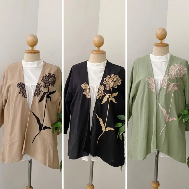 Floral Linen Cardigan