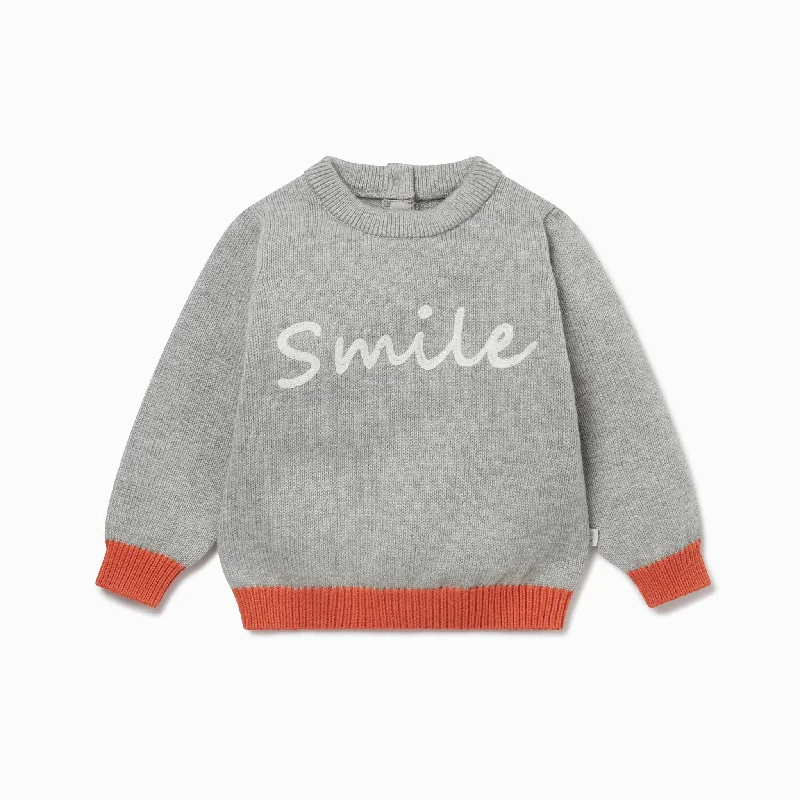 Knitted Smile Slogan Jumper