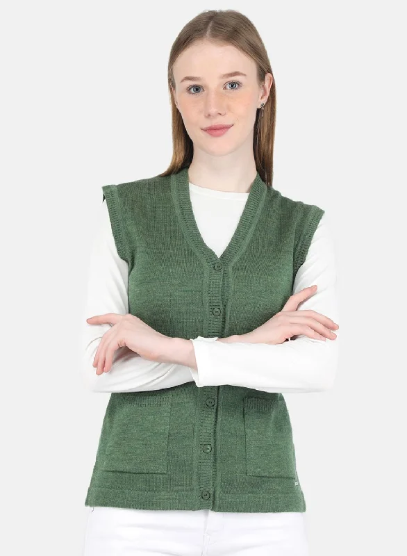 Women Olive Solid Cardigan