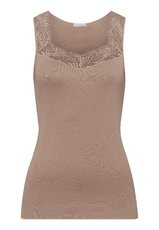 Milea Cotton Square Neck Tank Top | Mocha 70978-2819